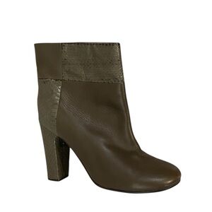 See by Chloe Leather Ankle Boots Women’s 41 US 10.5 Heel Chic Snake Skin